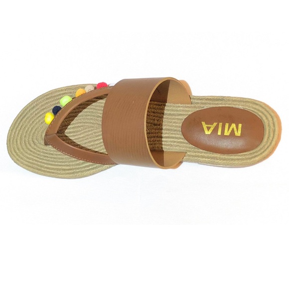 MIA Kelly Flat Thong Pom Pom Sandal Size 8 - Picture 5 of 6